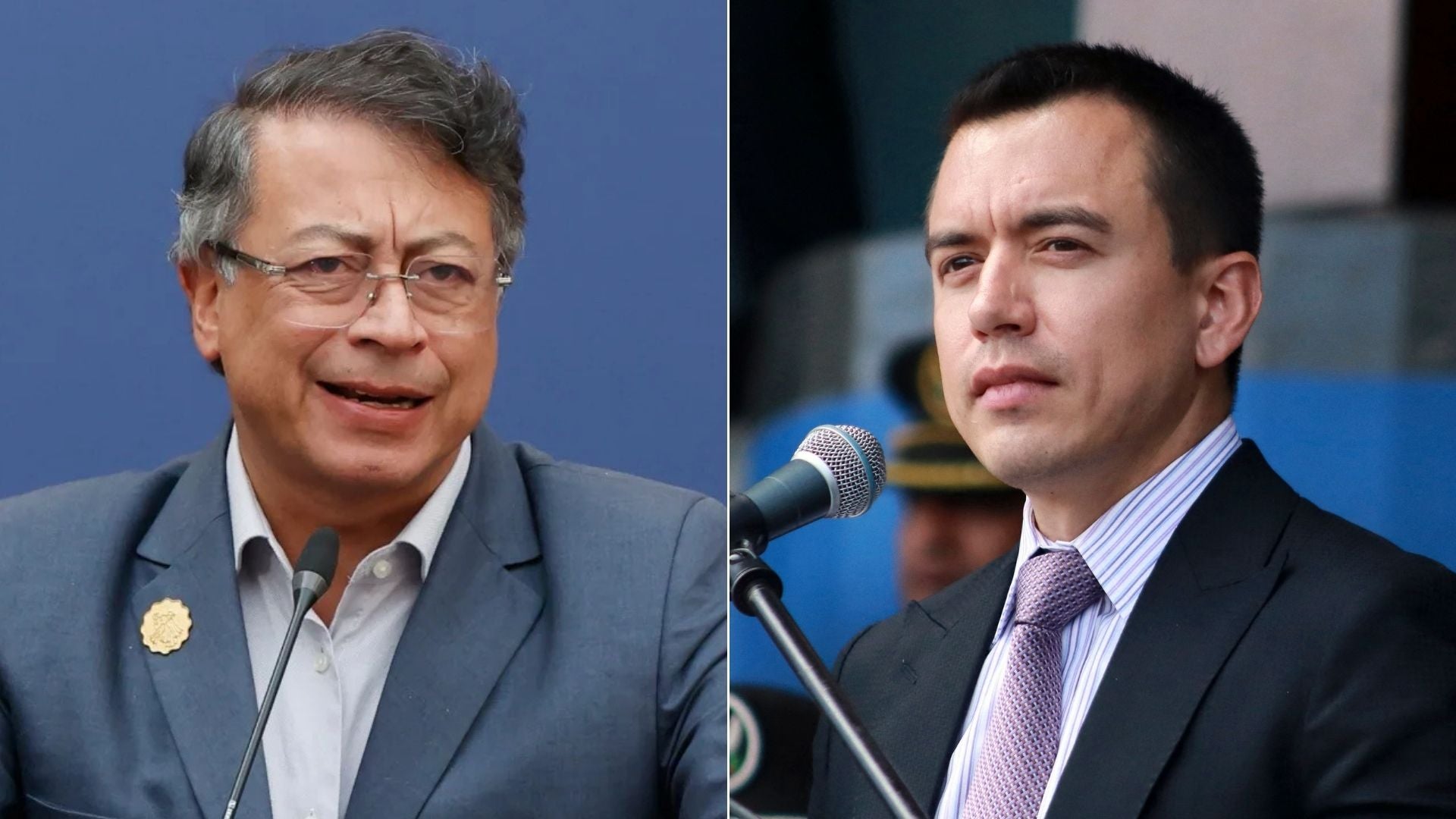 Gustavo Petro, presidente de Colombia, y Daniel Noboa, presidente de Ecuador - Foto: EFE