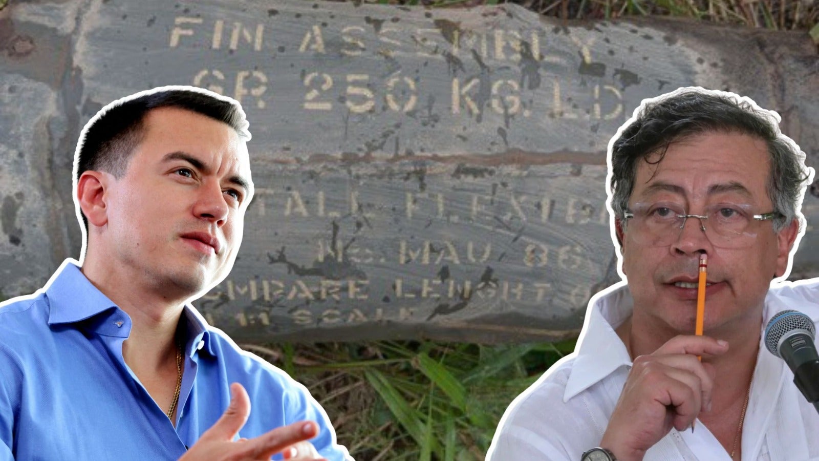 Daniel Noboa, presidente de Ecuador y Gustavo Petro, presidente de Colombia