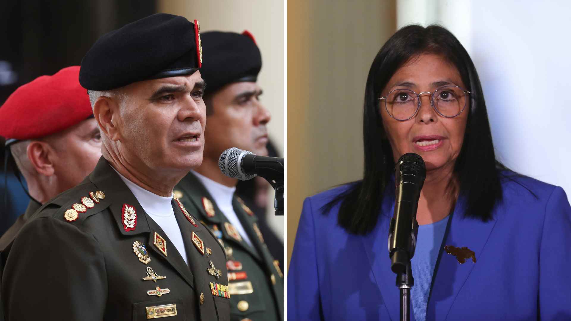 Vladímir Padrino López y Delcy Rodríguez - EFE