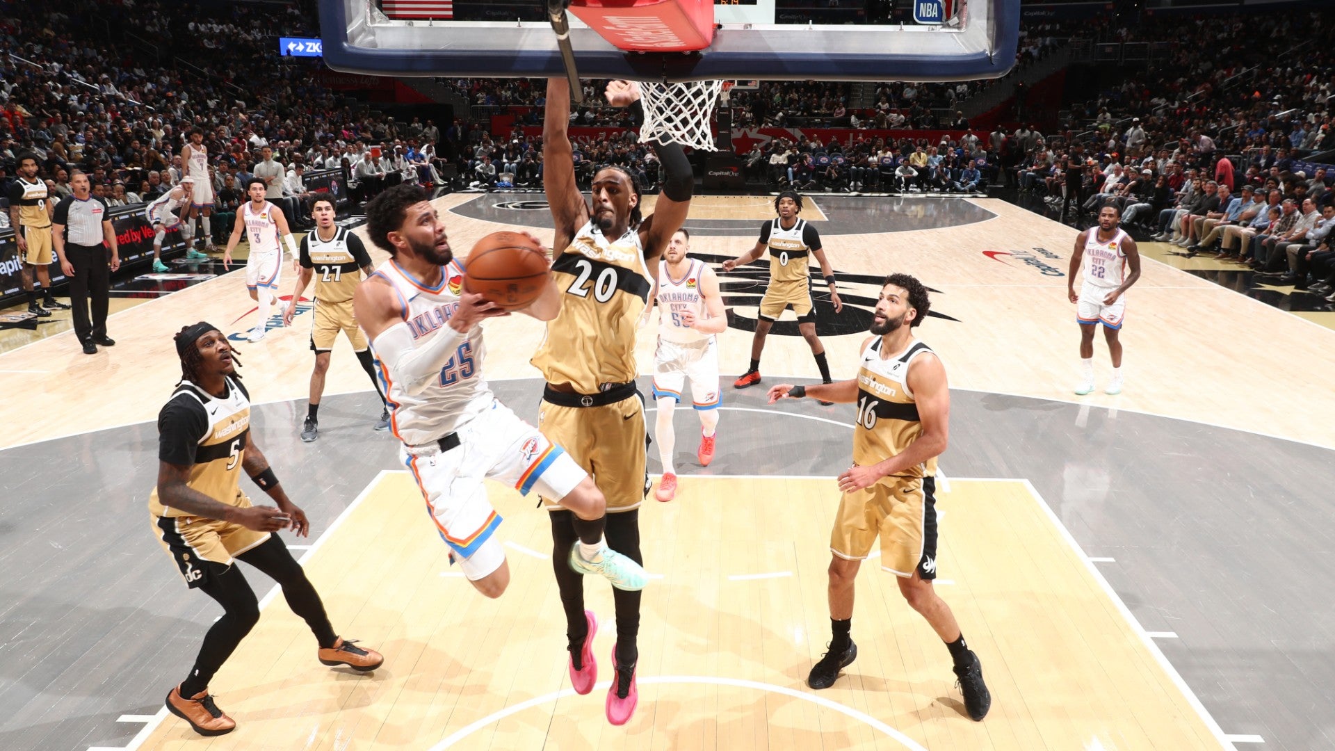 Partido entre Oklahoma City Thunder y Washington Wizard | Foto: AFP