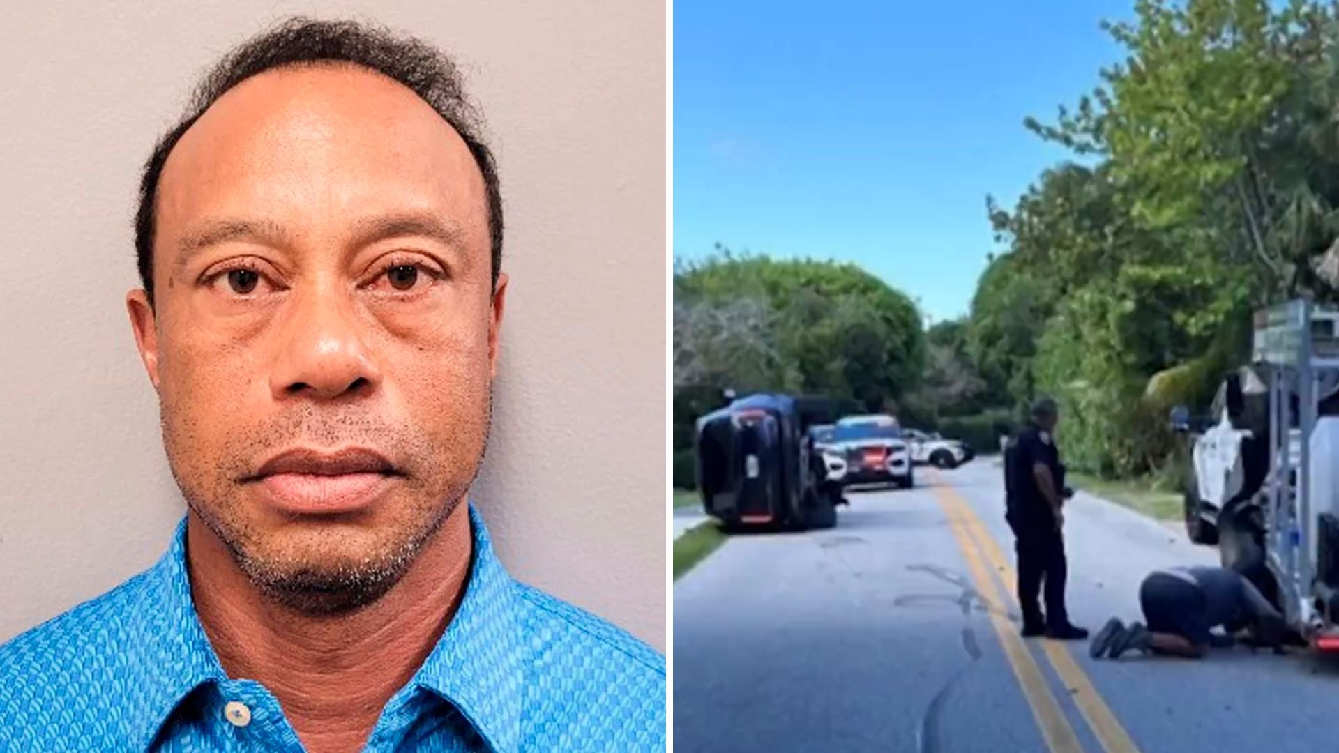 Fotografía publicada por la oficina del condado de Martin en X del golfista Tiger Woods, ganador de 15 'grandes', que fue detenido este viernes por daños a la propiedad y por negarse a una prueba de orina-Foto: EFE