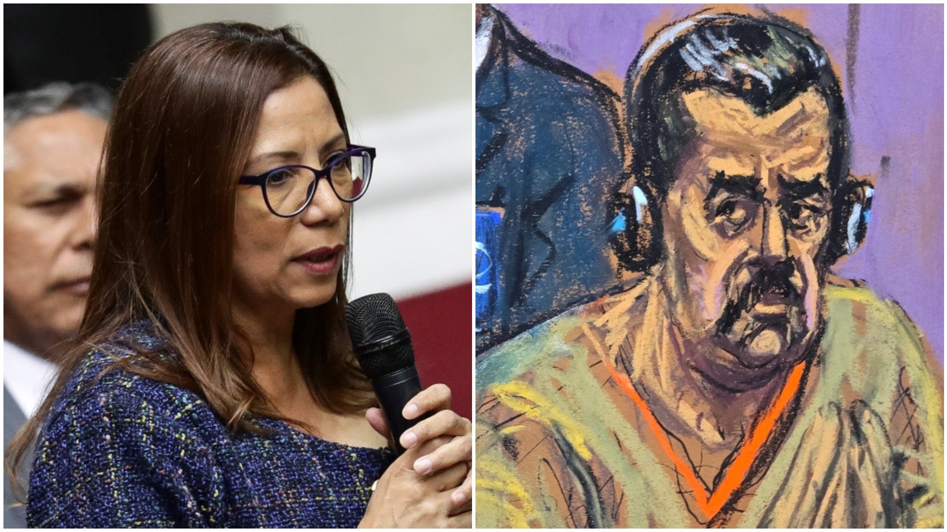 Tania Díaz, diputada chavista / ilustración de Nicolás Maduro, exjefe del régimen venezolano - Fotos: EFE