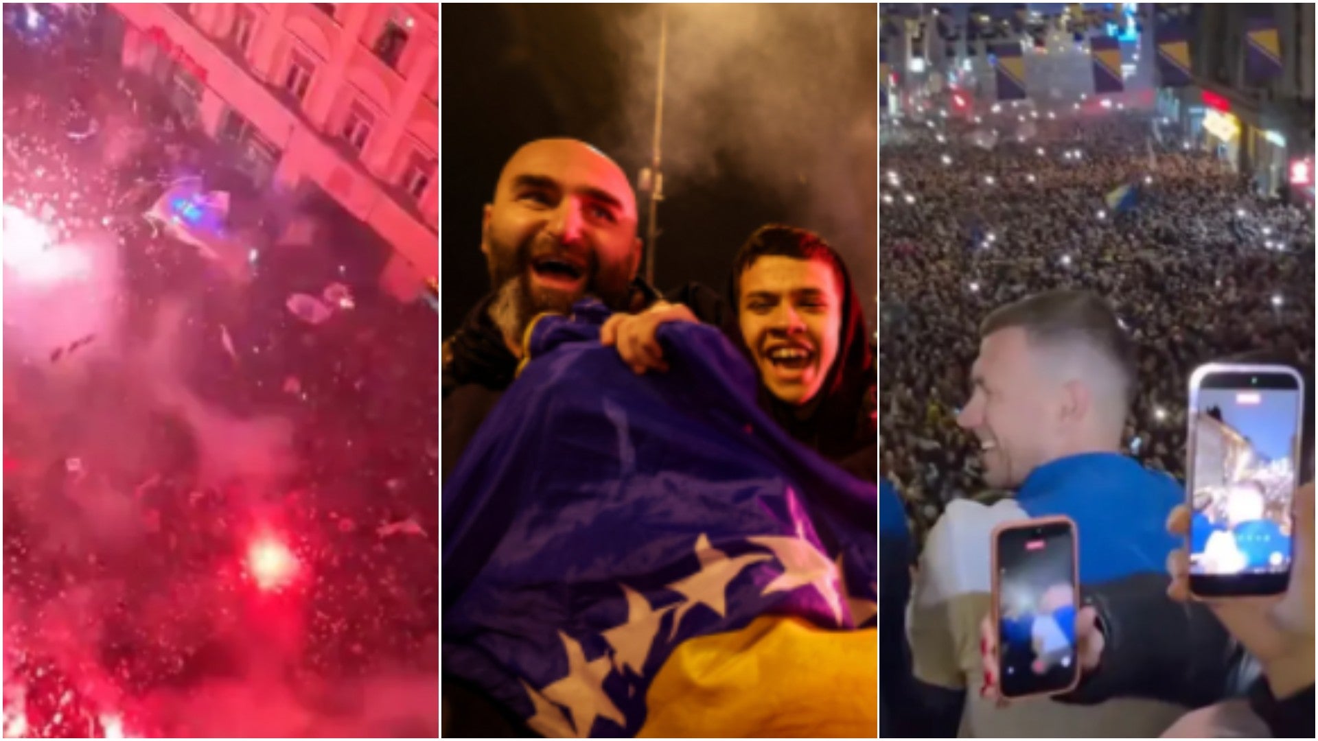 Celebración en Bosnia y Herzegovina por la clasificación de su selección de fútbol al Mundial 2026 - Fotos: X