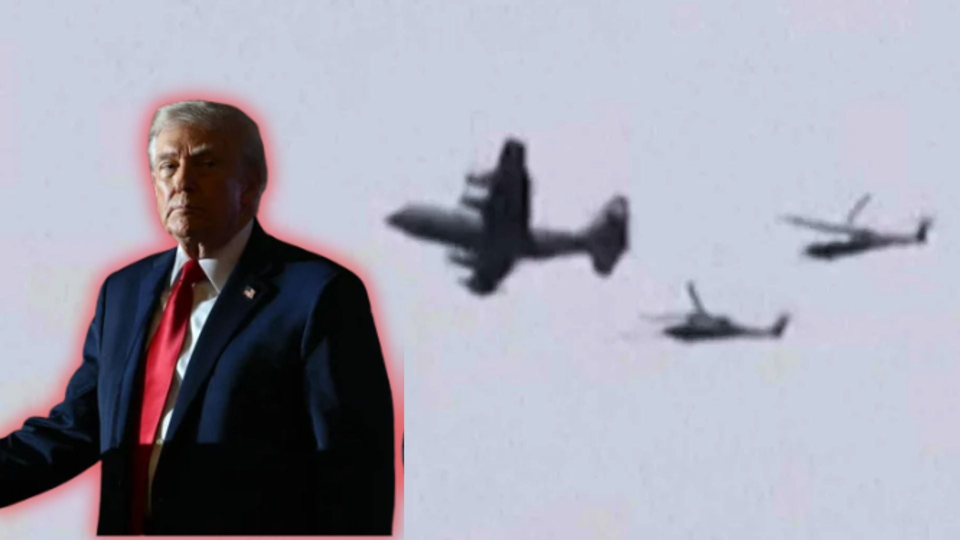 Trump y aviones de combate | Foto AFP