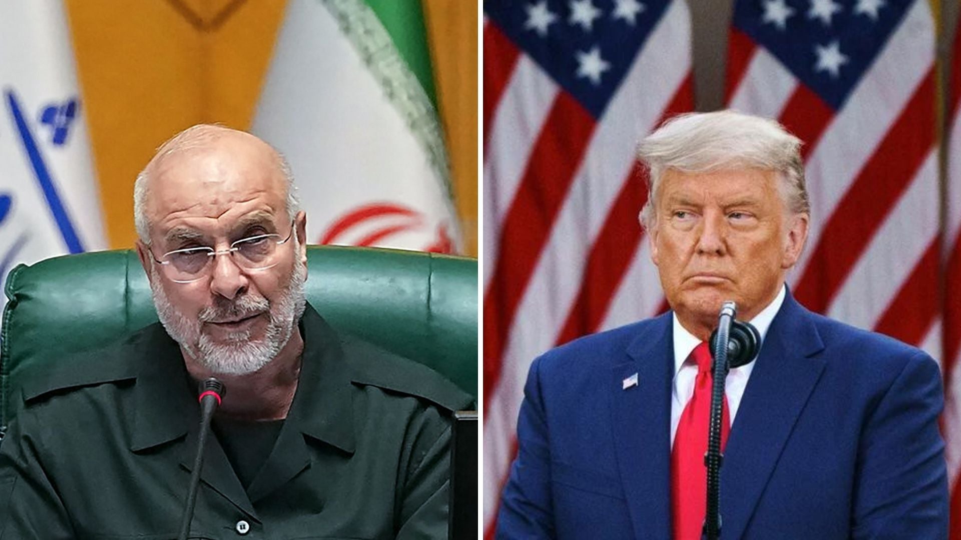 Mohamad Baqer Qalibaf y Donald Trump - AFP