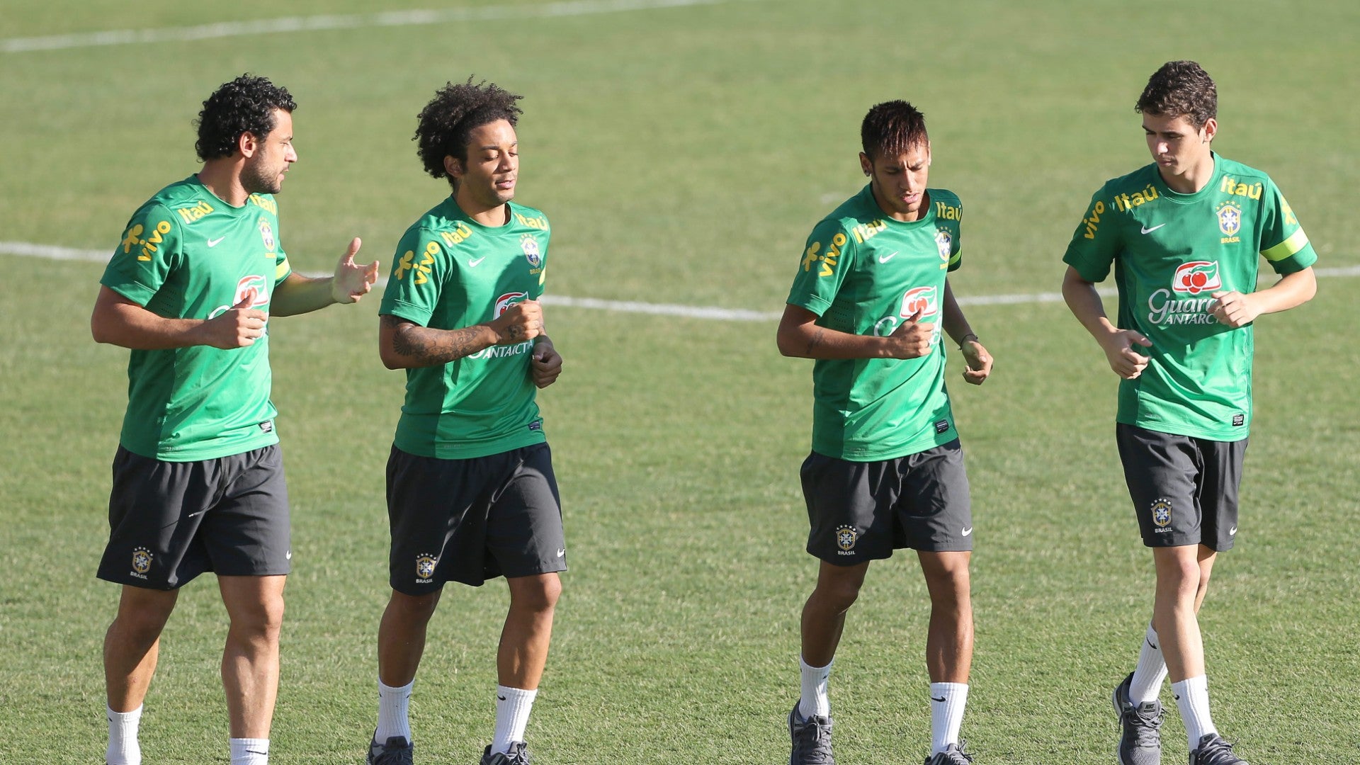 Jugadores de la selección de Brasil: Fred, Marcelo, Neymar y Oscar | Foto: EFE