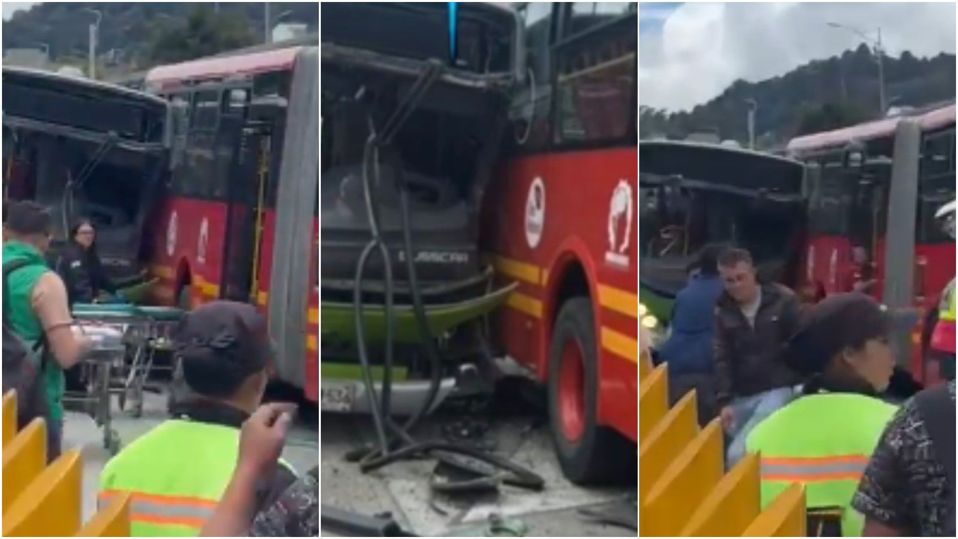 Accidente entre dos buses de TransMilenio - Fotos: EFE