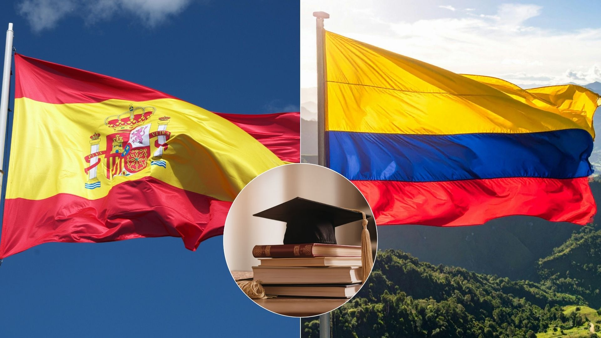 Banderas España y Colombia/ Educación - Fotos Canva