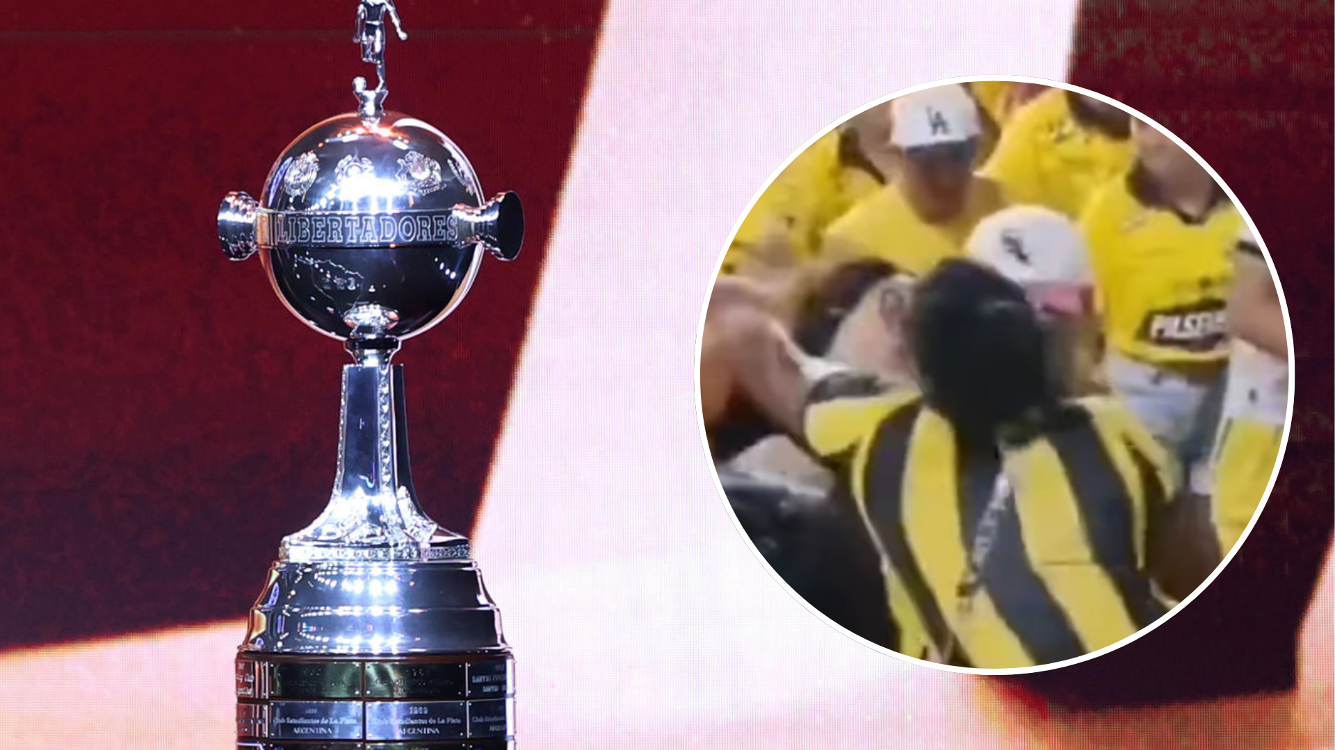 Pelea de mujeres en la Copa Libertadores / FOTO: EFE - captura de pantalla