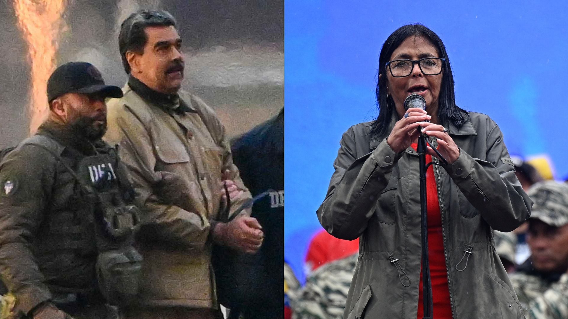 Nicolás Maduro capturado/ Delcy Rodríguez - Fotos EFE