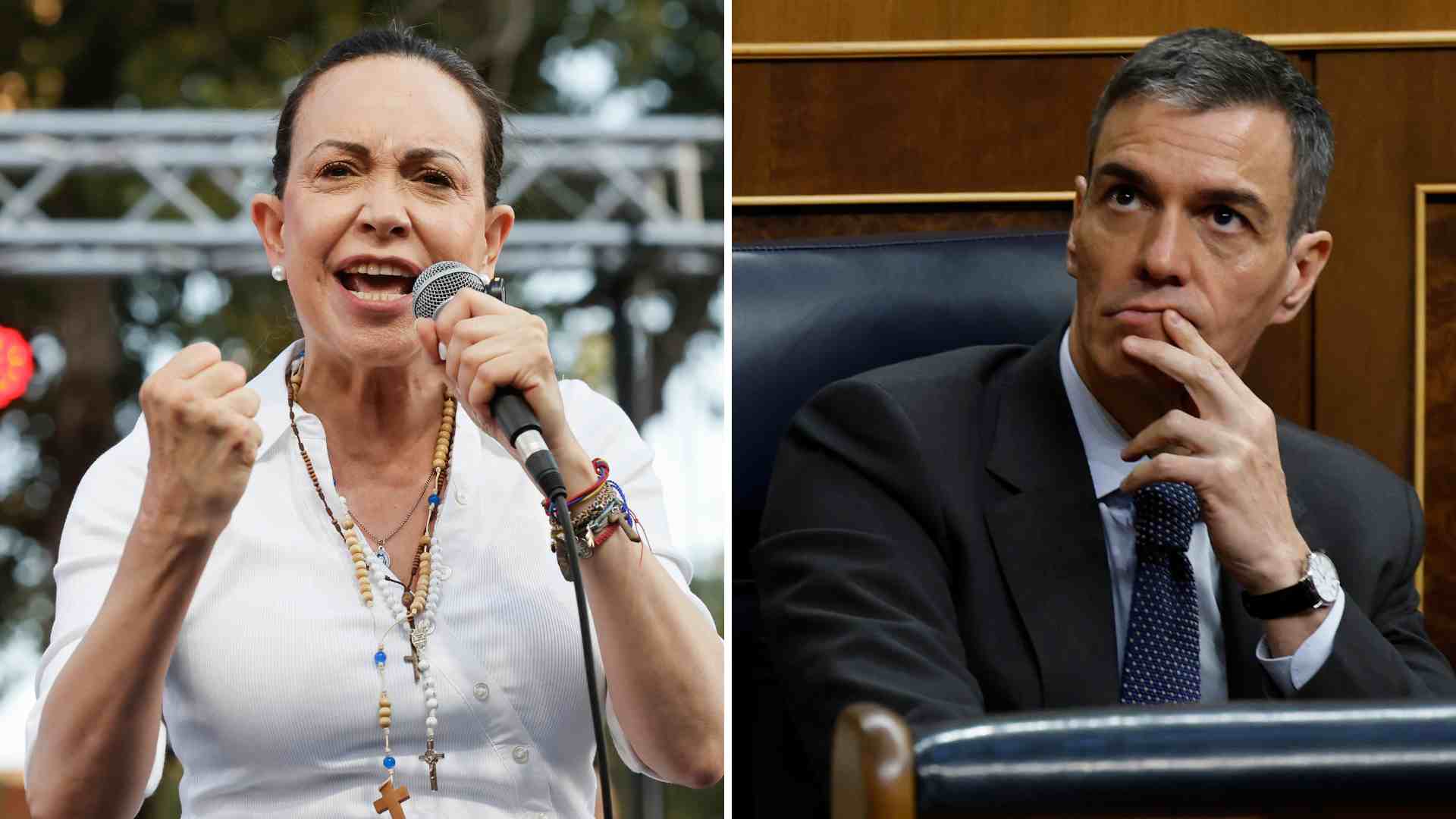 María Corina Machado y Pedro Sánchez - EFE
