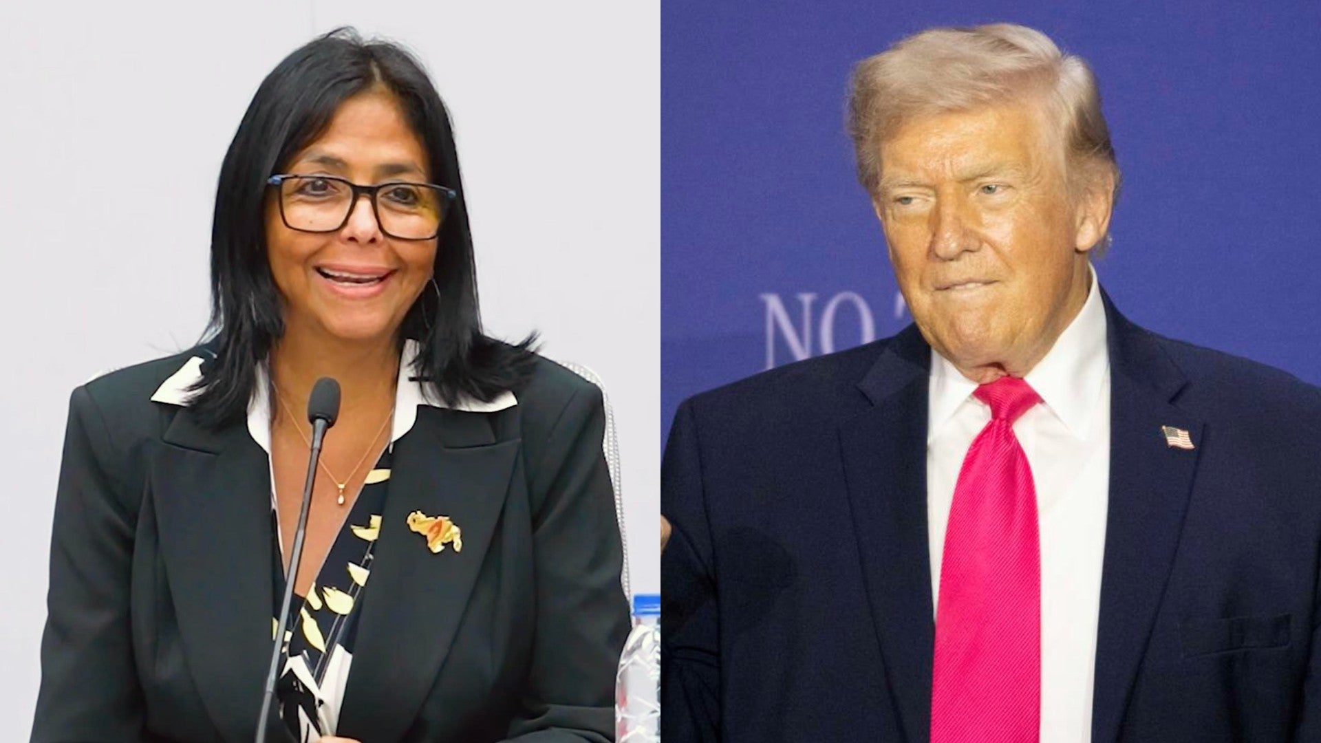 Delcy Rodríguez y Donald Trump, presidente de EE. UU. - Fotos: EFE