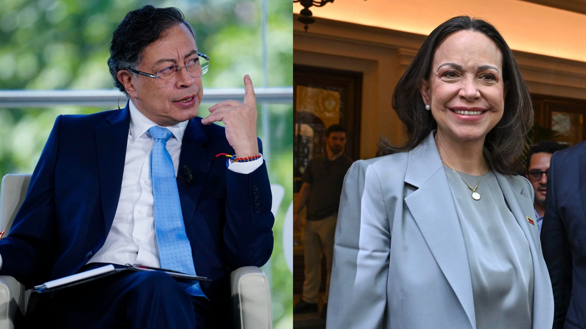 Gustavo Petro, presidente de Colombia, y María Corina Machado, líder democrática de Venezuela - Fotos: EFE