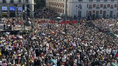 Lleno total en la Puerta del Sol en Madrid para reencuentro con María Corina Machado.