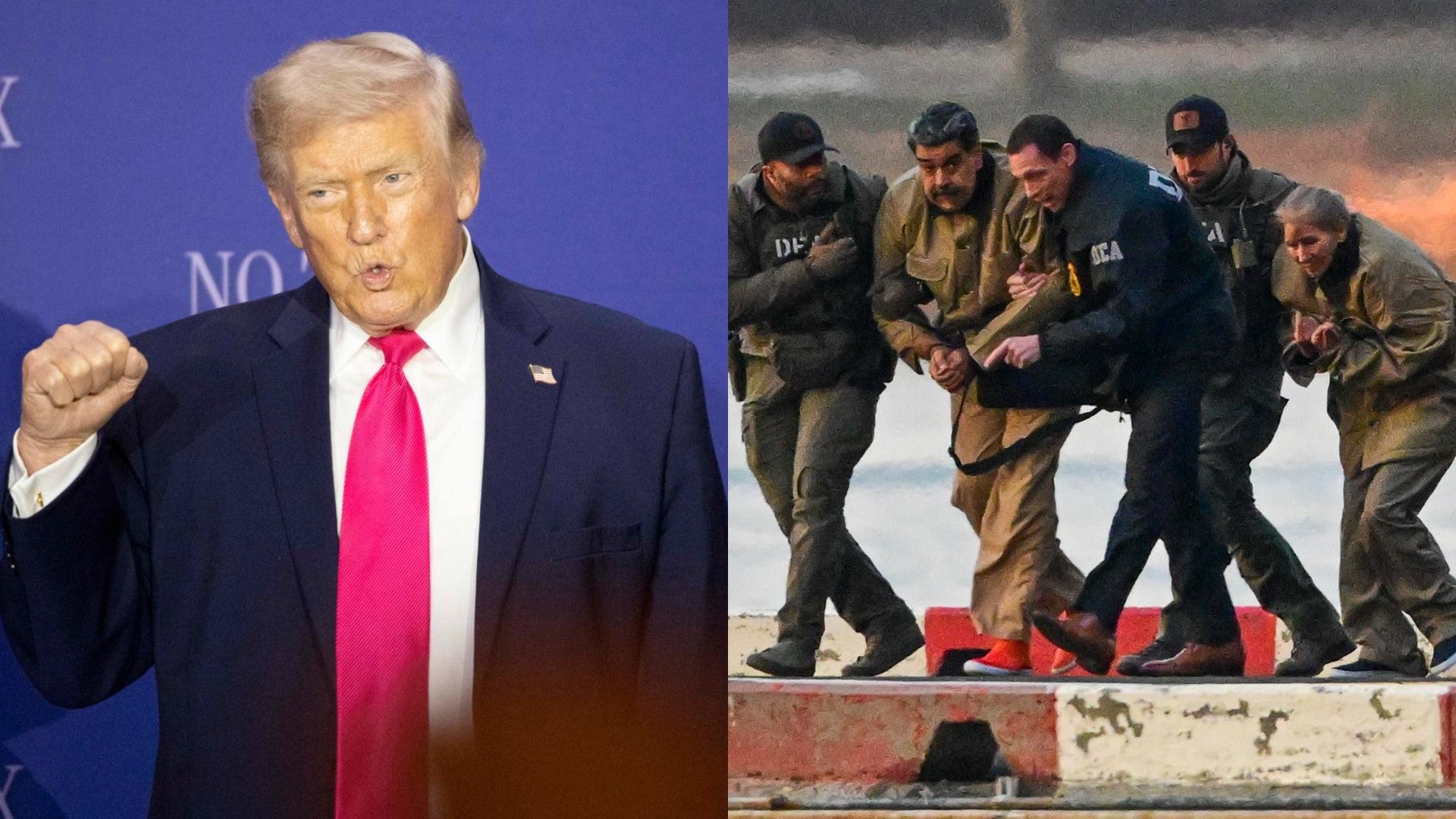 Donald Trump, presidente de EE. UU., y captura de Nicolás Maduro - Fotos: EFE