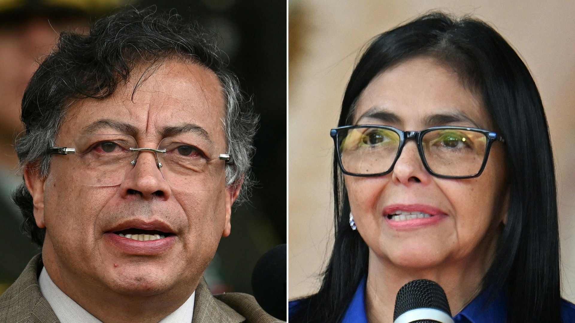 Gustavo Petro/ Delcy Rodríguez - Foto AFP