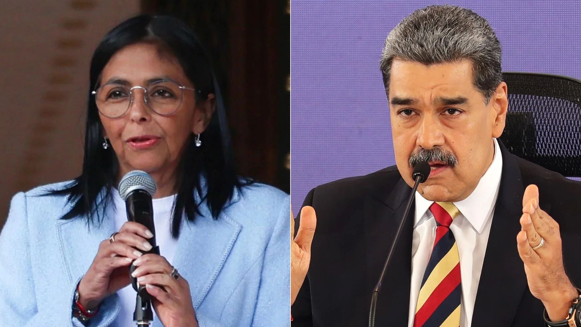 Delcy Rodríguez/ Nicolás Maduro - Fotos AFP
