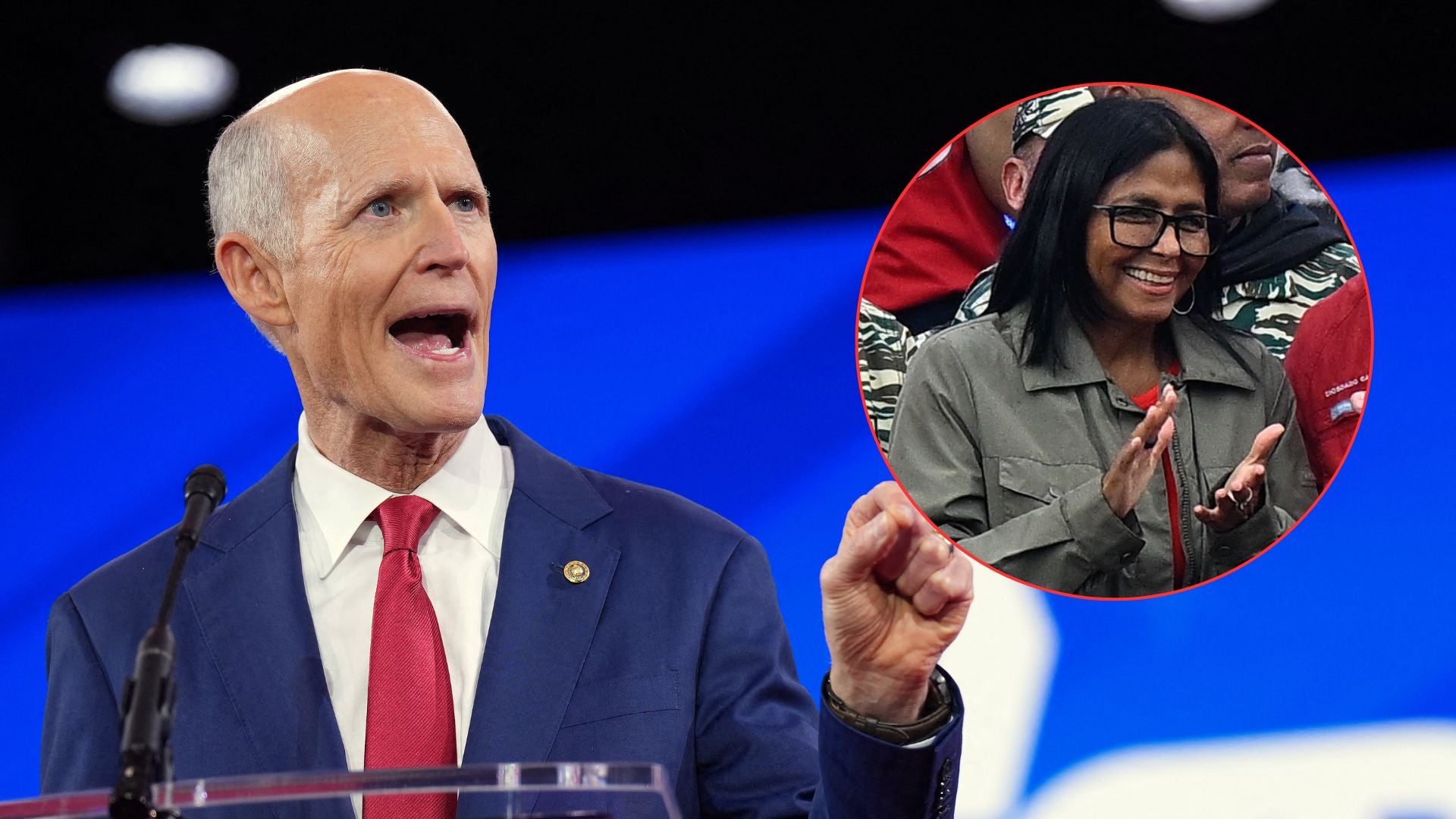Rick Scott, Delcy Rodríguez | Foto AFP