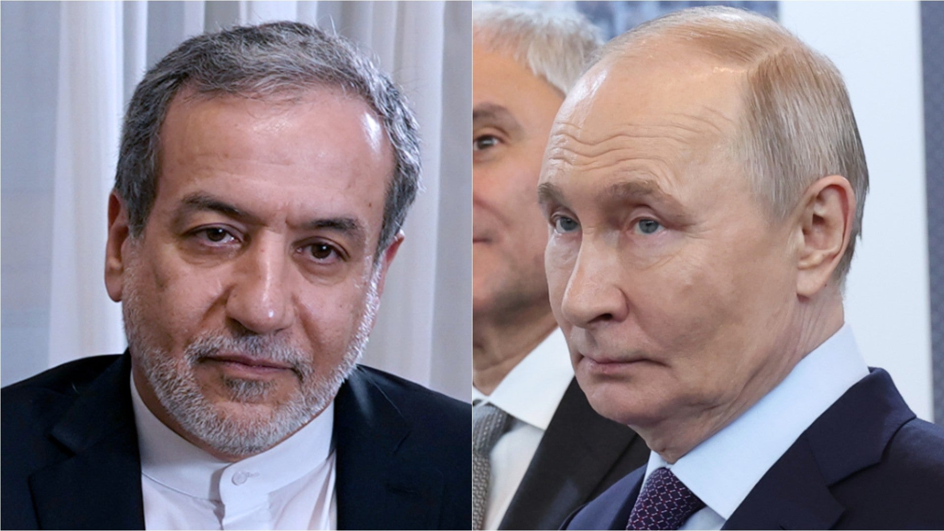 Abás Araqchi, canciller del régimen de Irán / Vladímir Putin, presidente de Rusia - Fotos: EFE