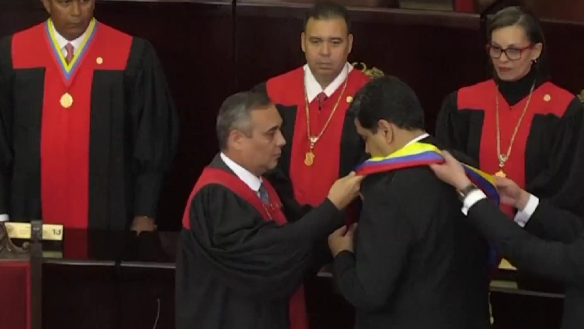 Magistrados y exmagistrados del TSJ del régimen de Venezuela y Nicolás Maduro, dictador venezolano