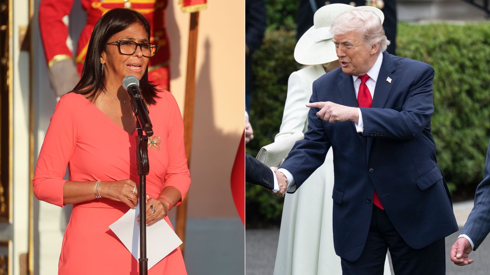 Delcy Rodríguez/ Donald Trump - Fotos EFE