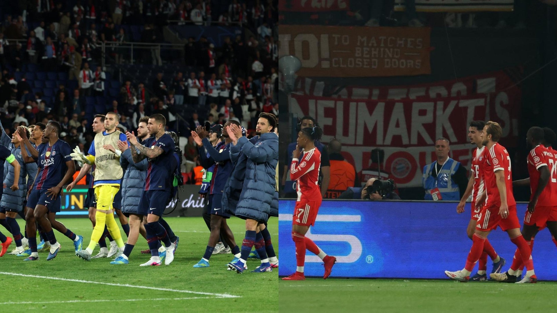 Jugadores del PSG y del Bayern Munich (EFE)