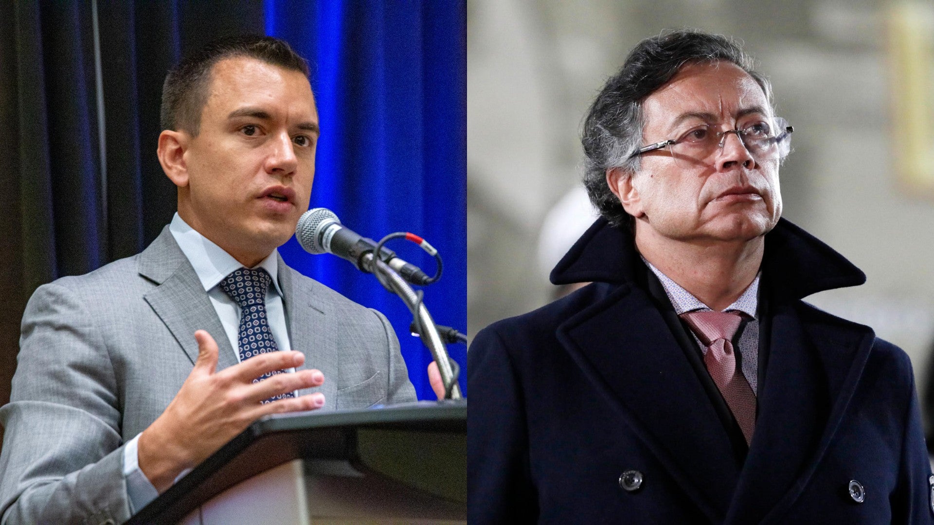 Daniel Noboa, presidente de Ecuador, y Gustavo Petro, presidente de Colombia - Foto: EFE