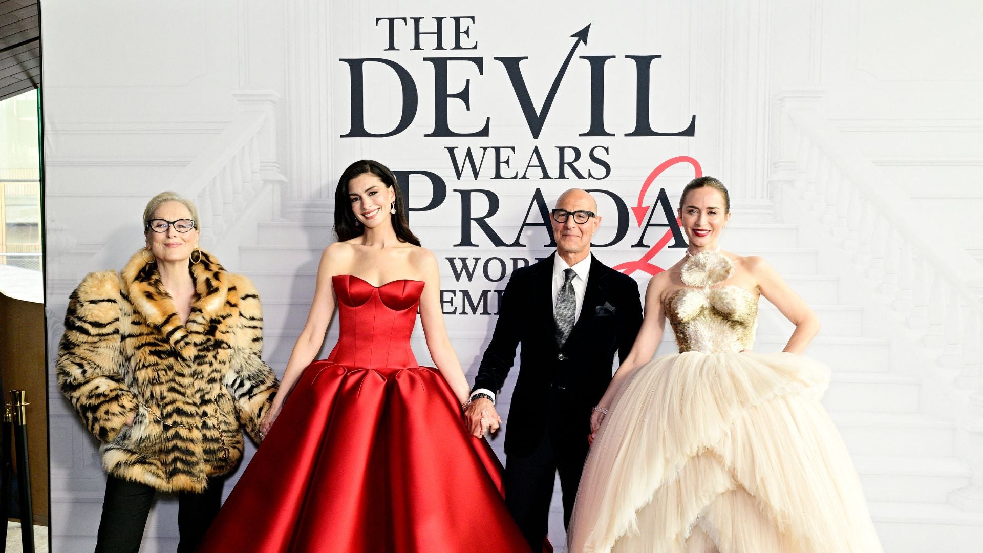 Elenco de ‘El Diablo viste a la Moda 2’-Foto: AFP