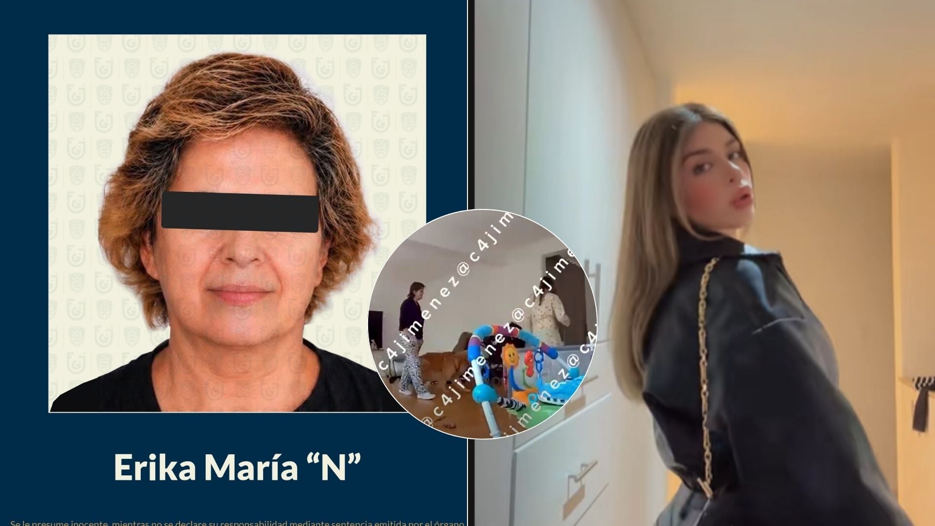 Erika María "N", presunta responsable del asesinato de la exreina Carolina Flores - Fotos: X @FiscaliaCDMX y redes sociales