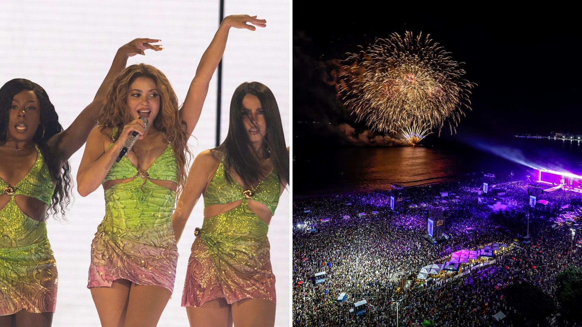 La cantante colombiana Shakira se presenta durante un concierto este sábado, en la playa de Copacabana en Río de Janeiro-Foto: EFE