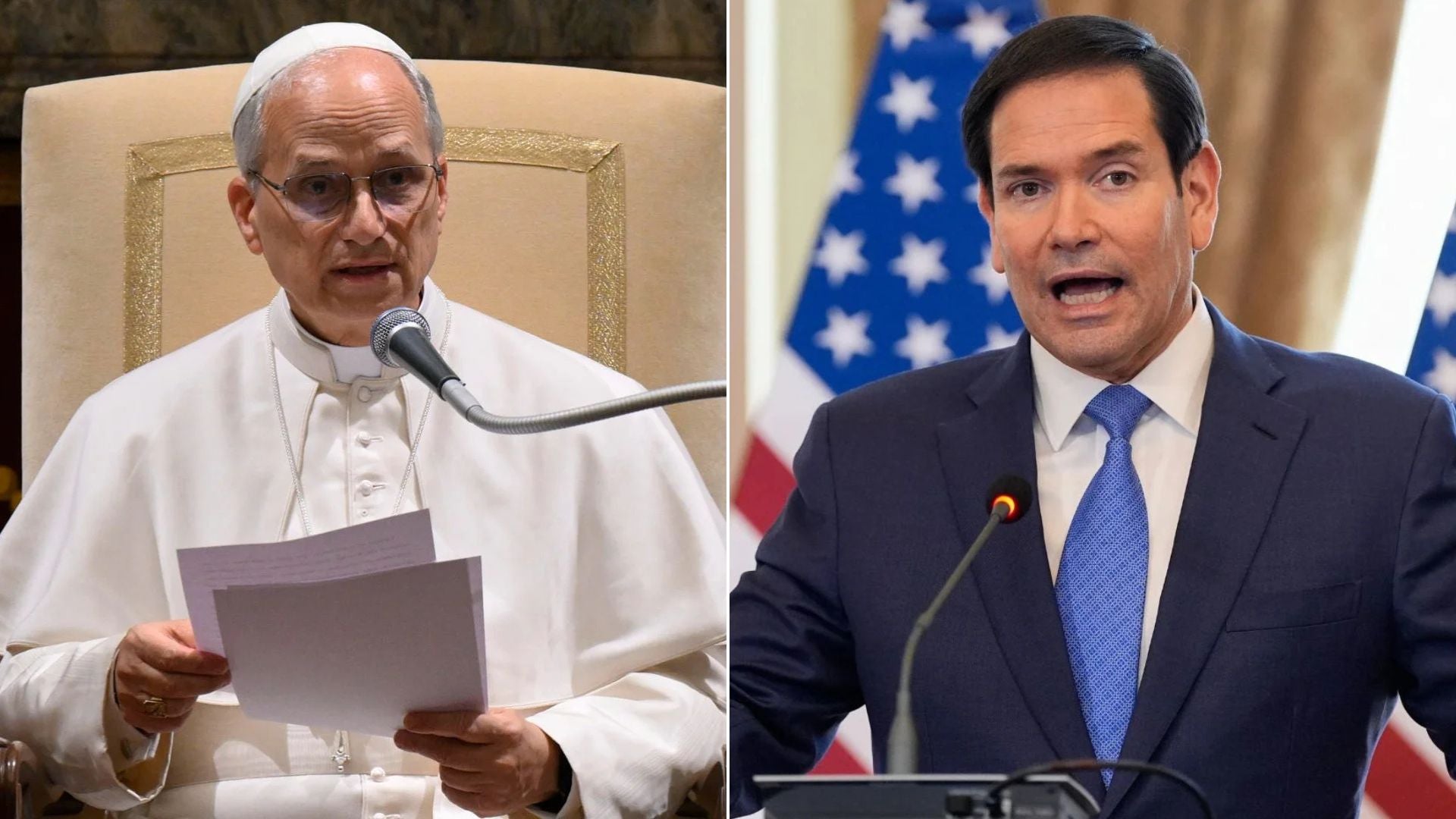Papa León XIV y Marco Rubio - AFP