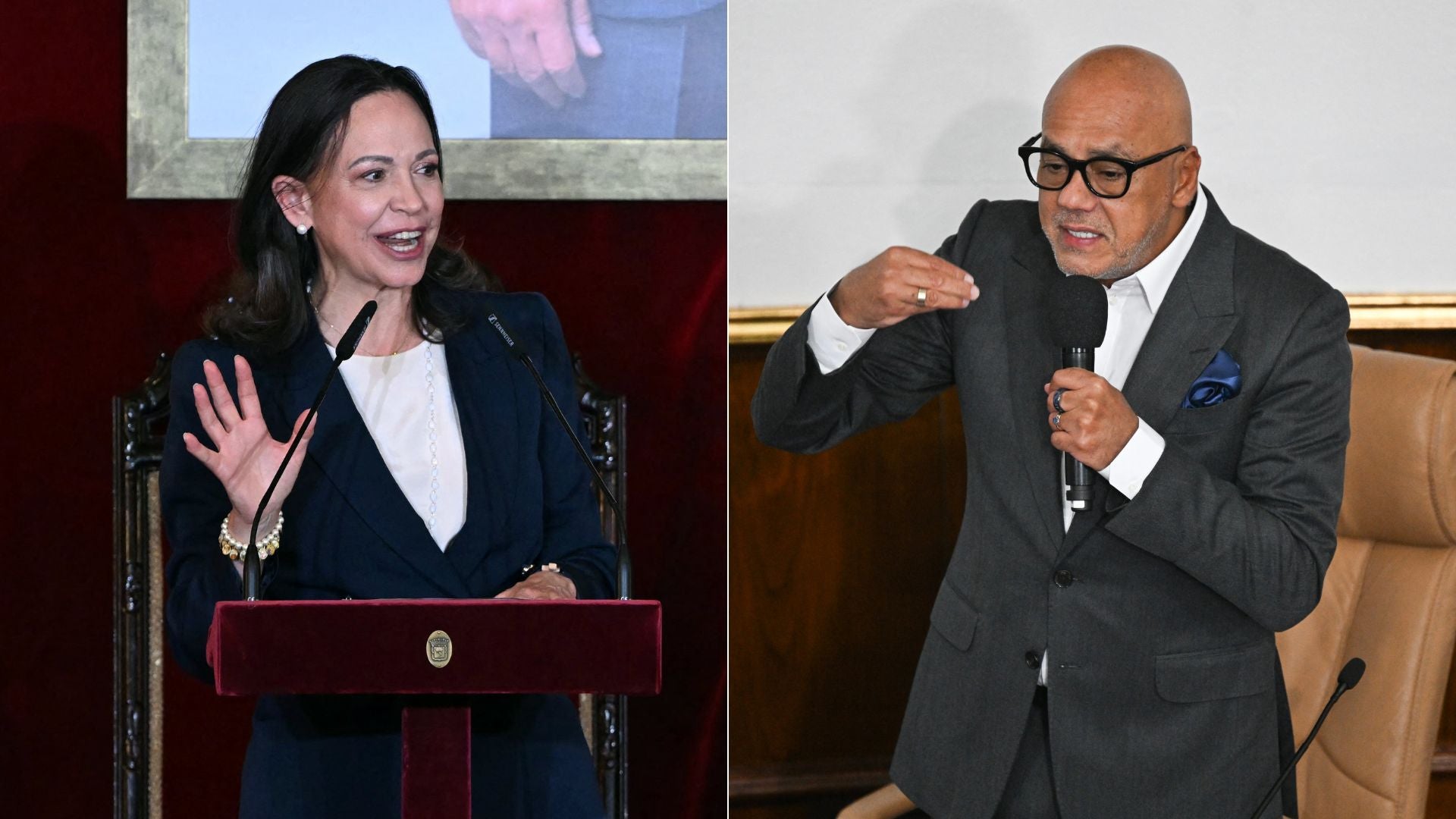 María Corina Machado/ Jorge Rodríguez - Fotos EFE