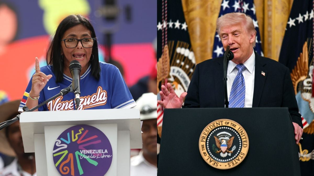 Delcy Rodríguez - Donald Trump (AFP)