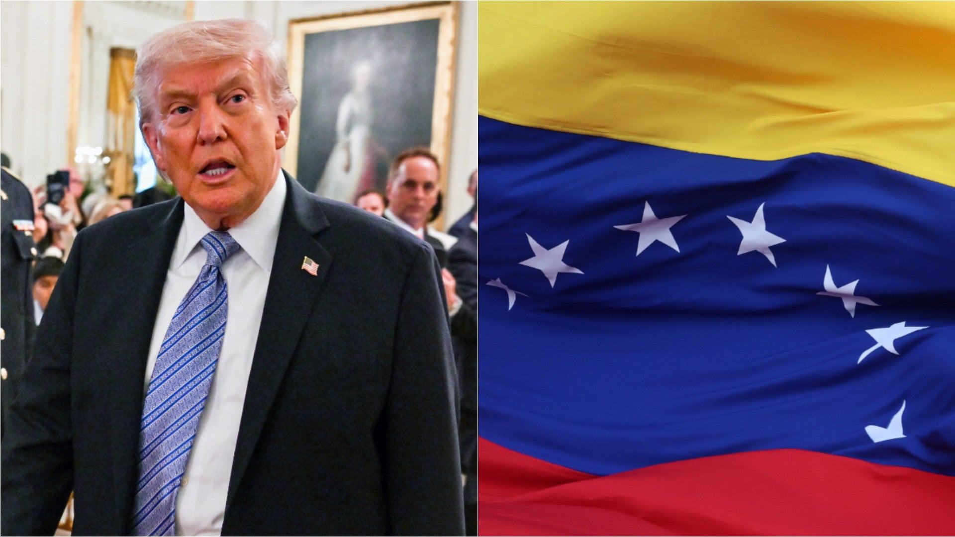 Donald Trump, presidente de EE. UU. / Bandera de Venezuela - Fotos: EFE