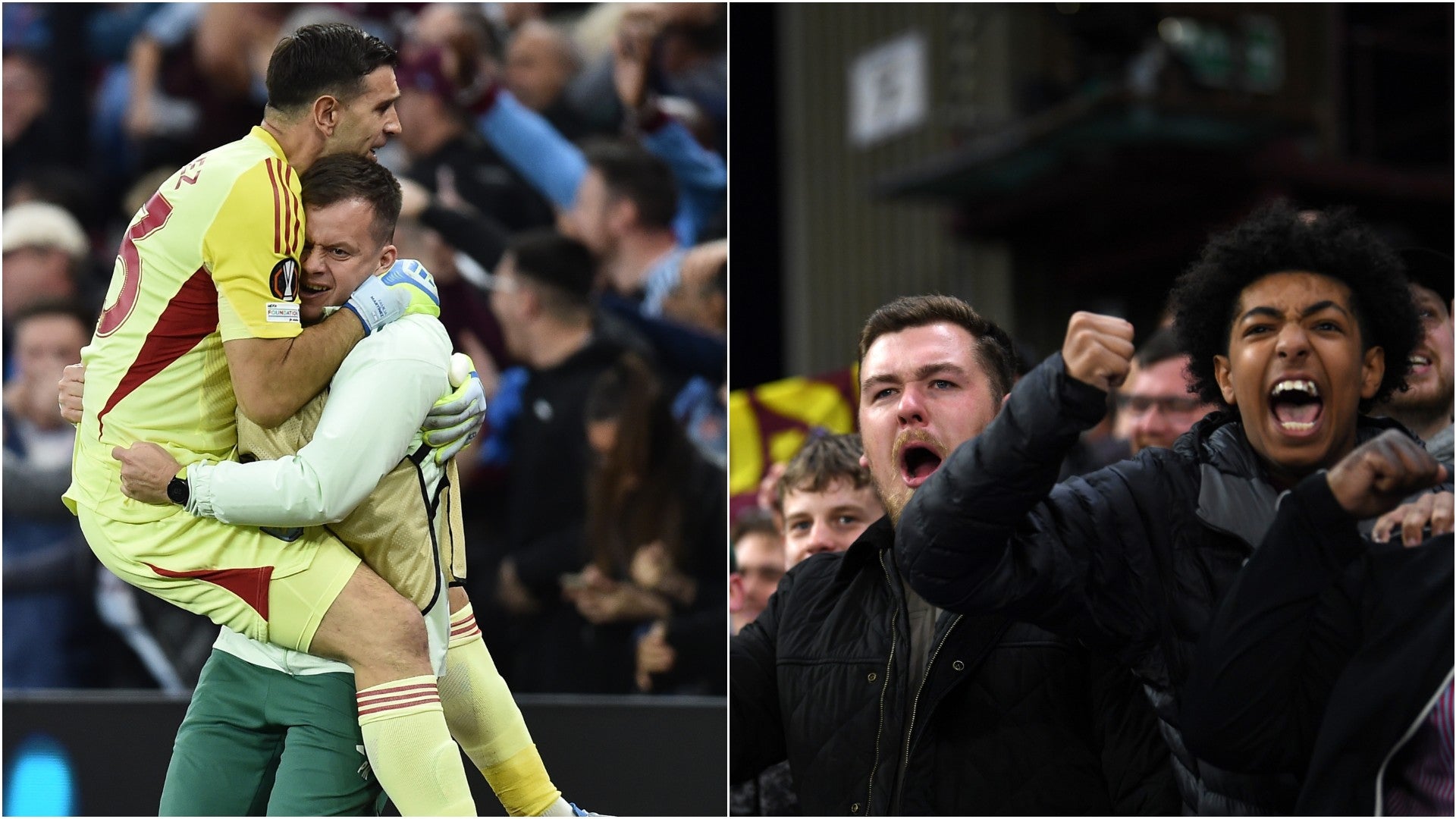 'Dibu' Martínez, portero argentino / Fanáticos del Aston Villa - Fotos: EFE