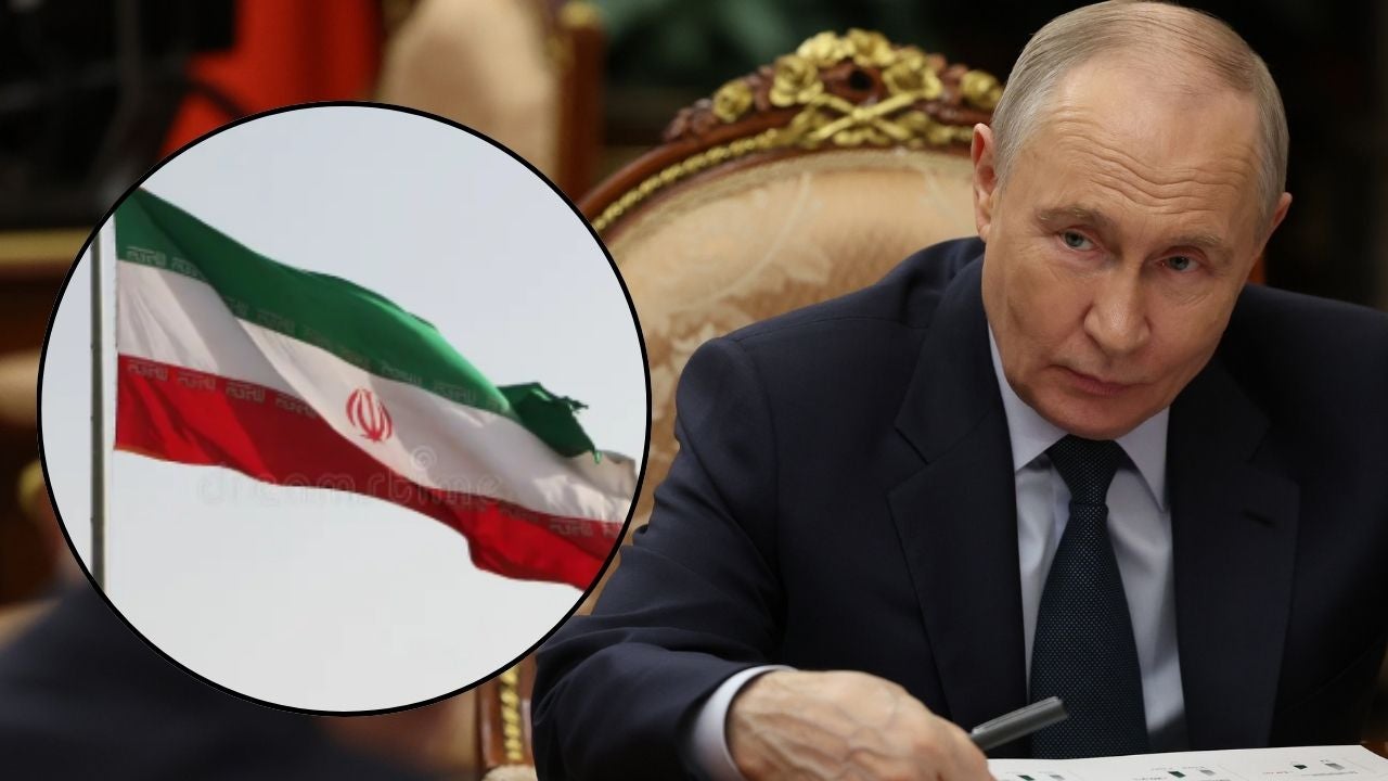 Bandera de Irán / Vladimir Putin, presidente de Rusia - Fotos: X / EFE