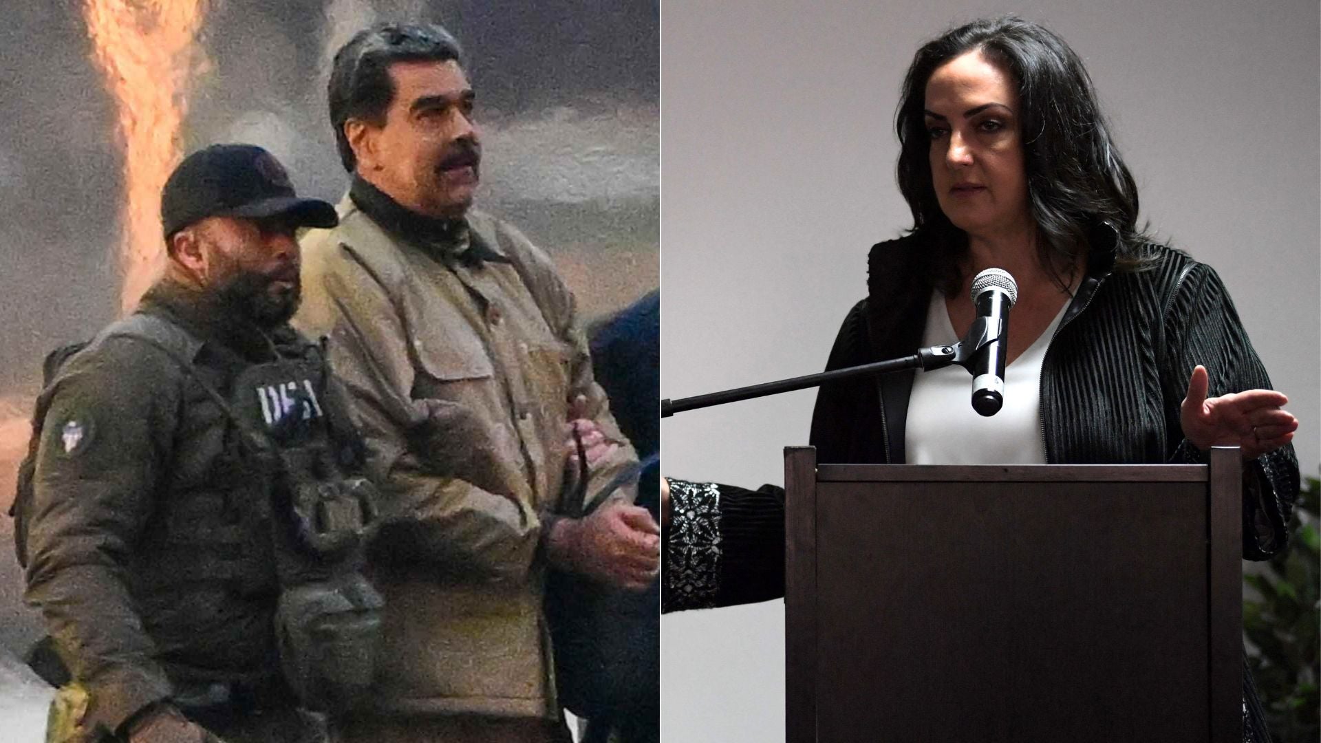 Nicolás Maduro/ María Fernanda Cabal - Fotos AFP