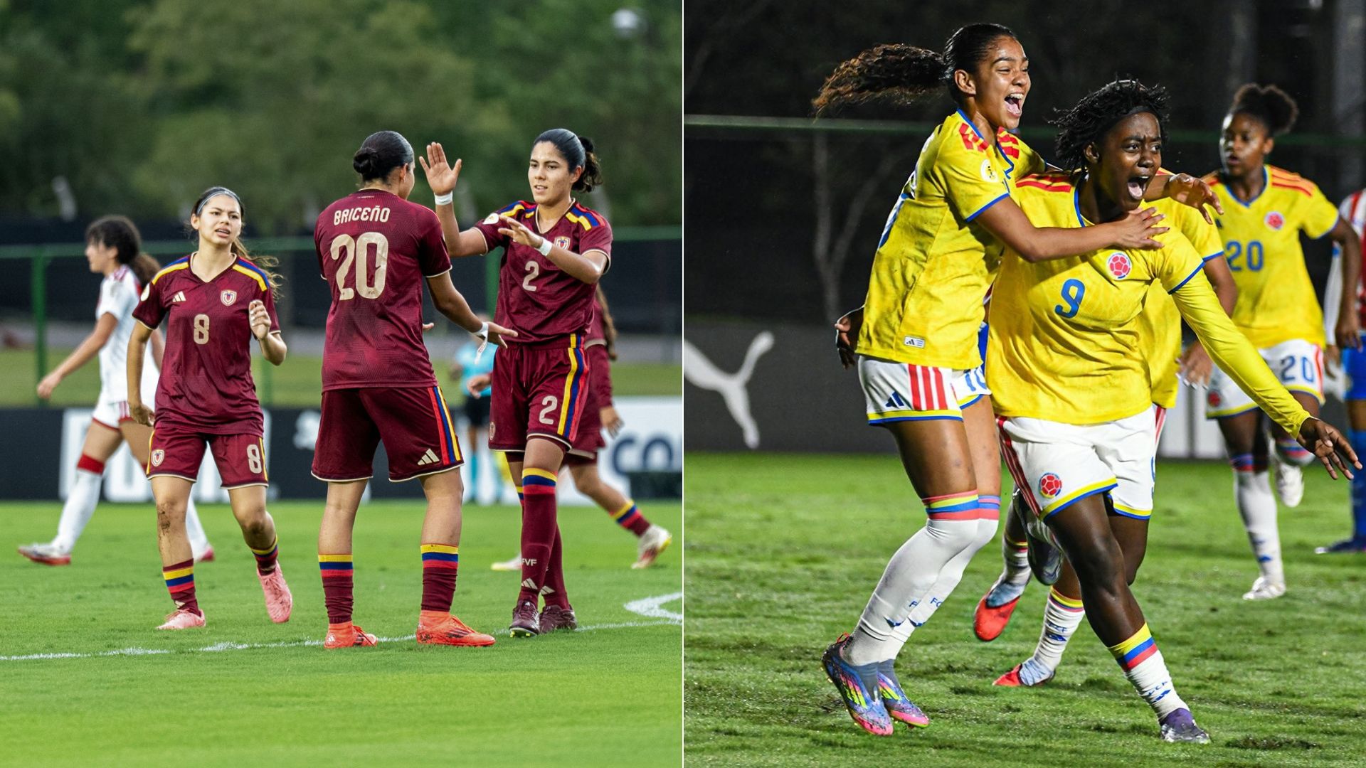 Selecciones de Venezuela y colombia Sub-17 - Fotos tomadas de Instagram @conmeboltorneos y @fcfseleccioncol