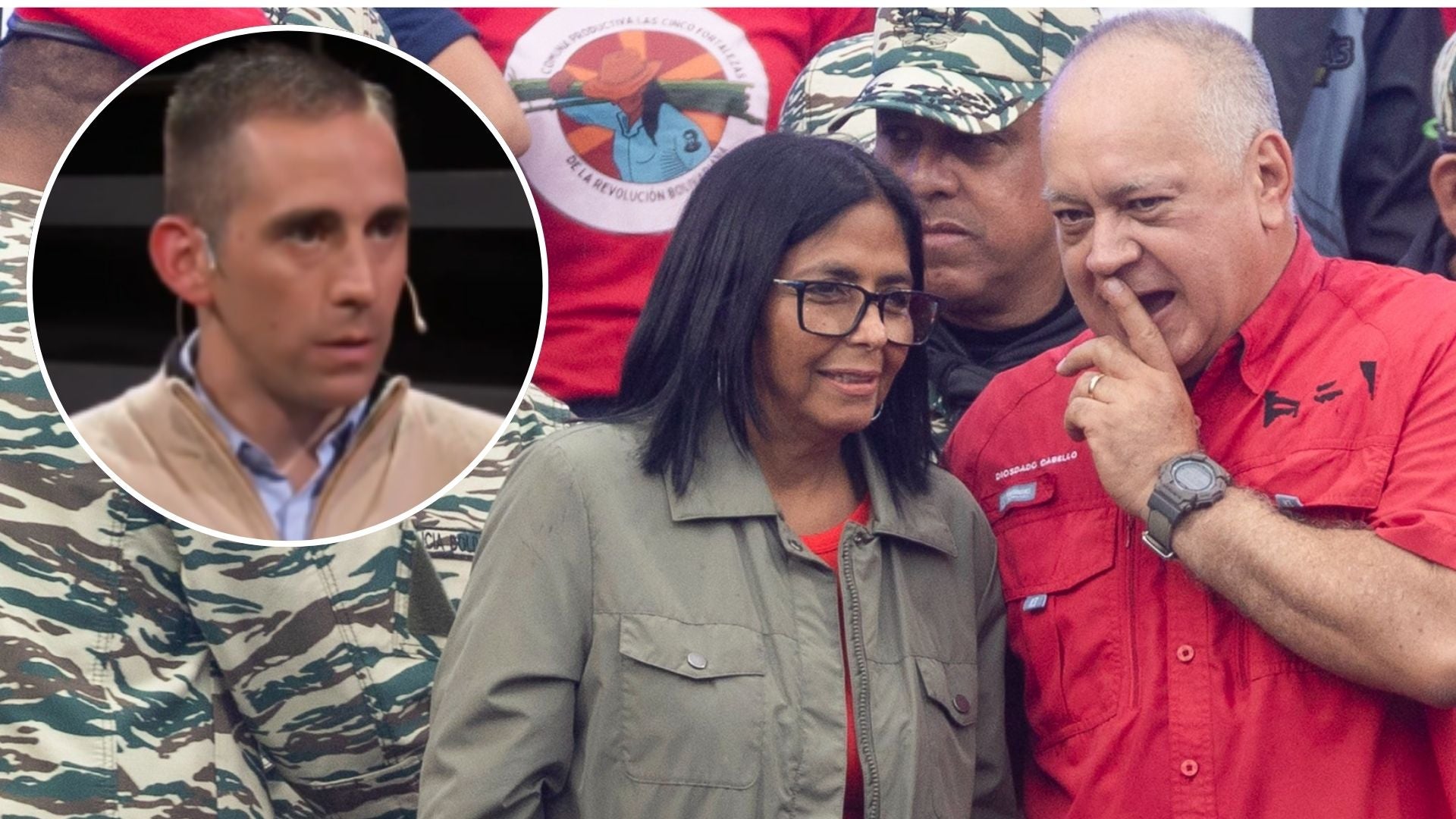 Nahuel Gallo, gendarme argentino / Delcy Rodríguez y Diosdado Cabello, jefes del régimen venezolano - Fotos: X / EFE