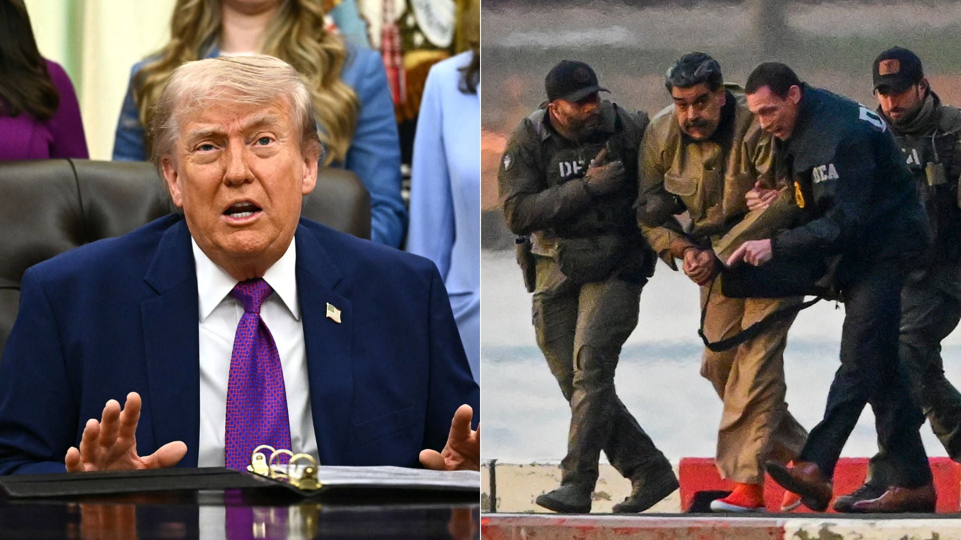 Donald Trump/ Captura de Maduro - Fotos AFP