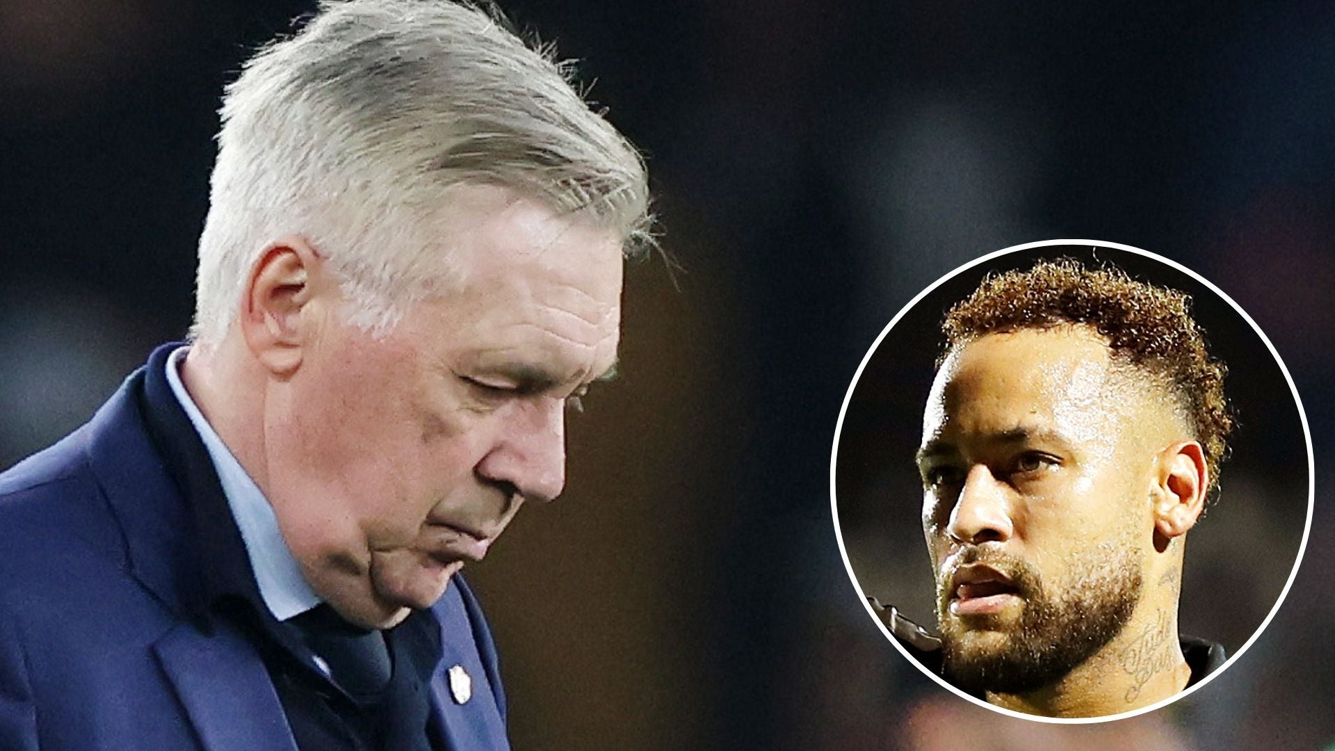Carlo Ancelotti , DT italiano / Neymar Júnior, futbolista brasileño - Fotos: EFE