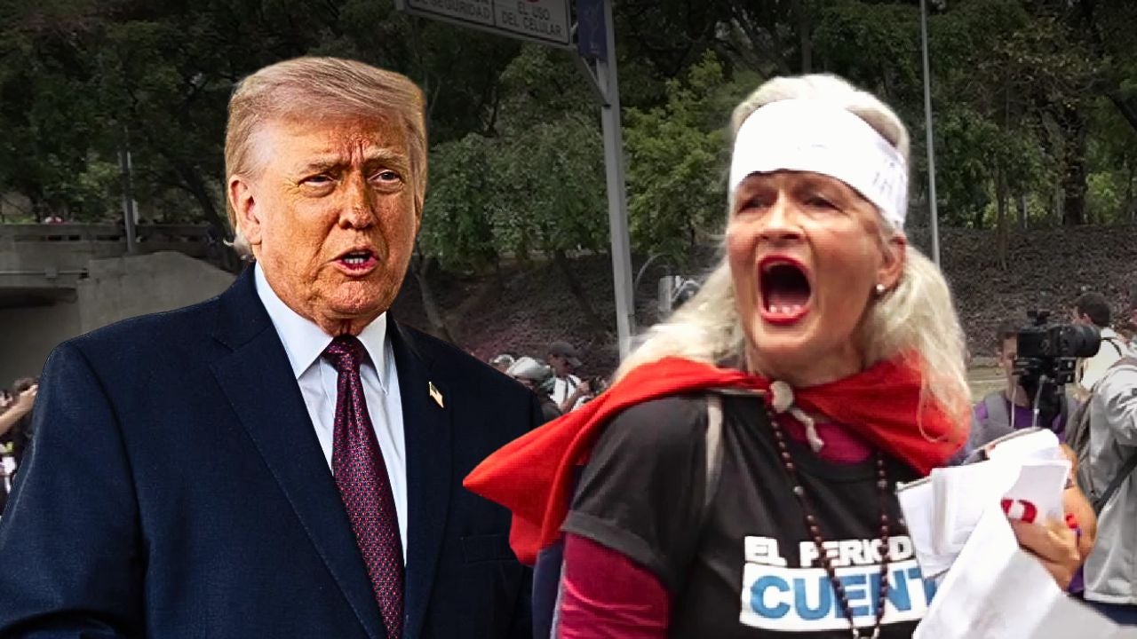 Donald Trump y manifestante en Venezuela - Fotos AFP y NTN24