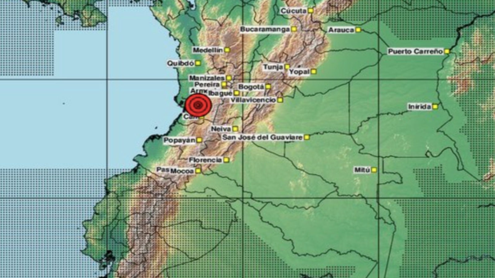 Sismo en Colombia Foto: @sgcol