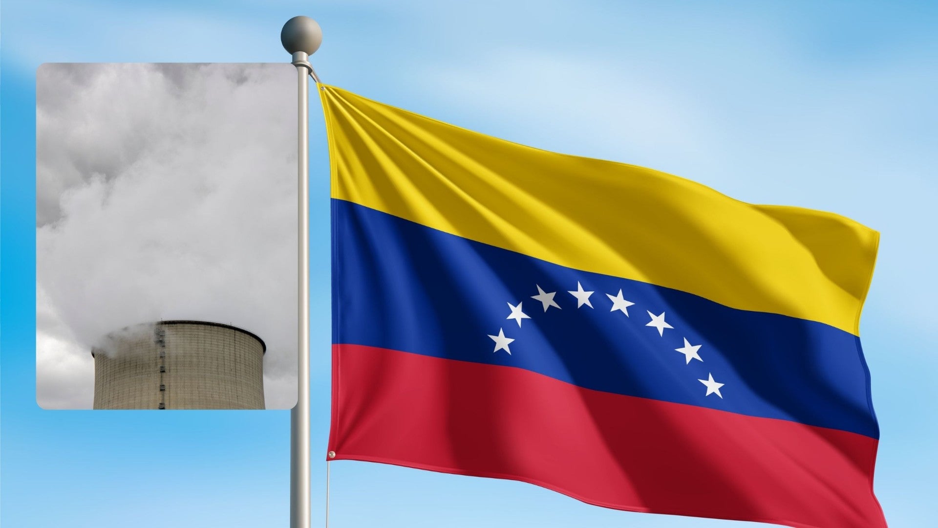 Bandera de Venezuela y reactor. (Canva - foto de referencia)