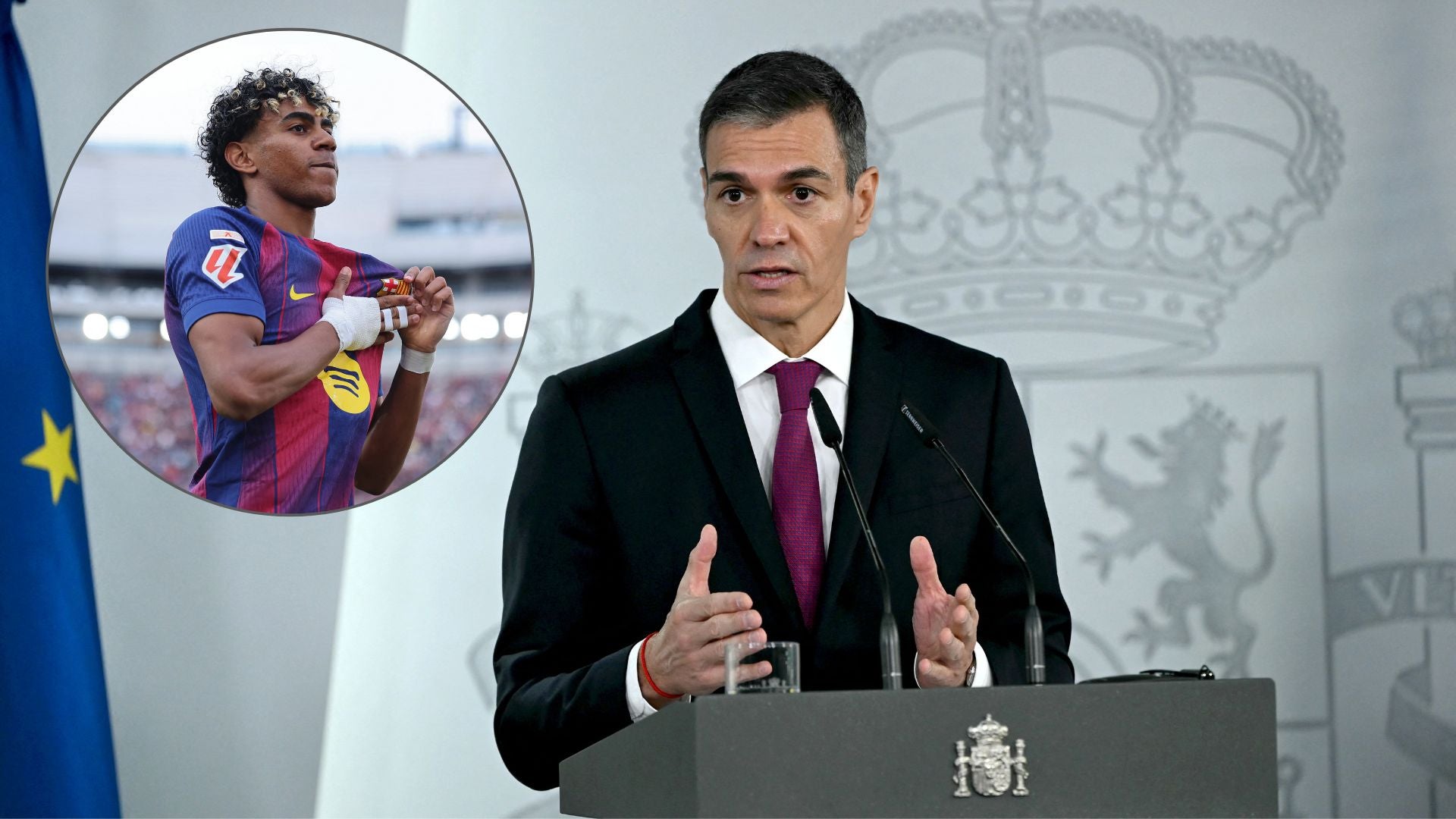 Pedro Sánchez sale en defensa de Lamine Yamal - Fotos: AFP