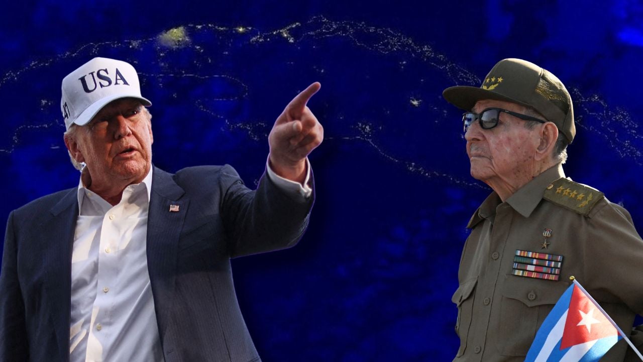 Donald Trump y Raúl Castro - Fotos AFP/ Cuba desde satélite de la Nasa - Foto: NASA Worldview