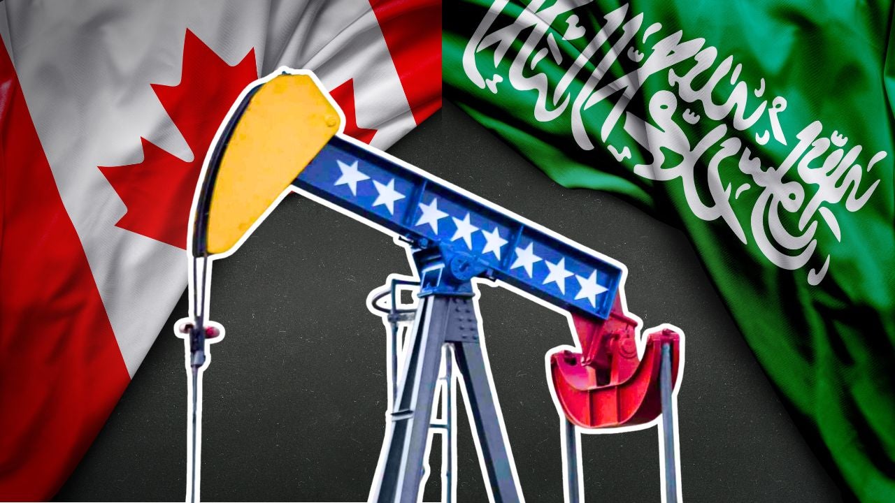 Petróleo venezolano - Foto EFE/ Banderas de Arabia Saudita y de Canadá - Canva