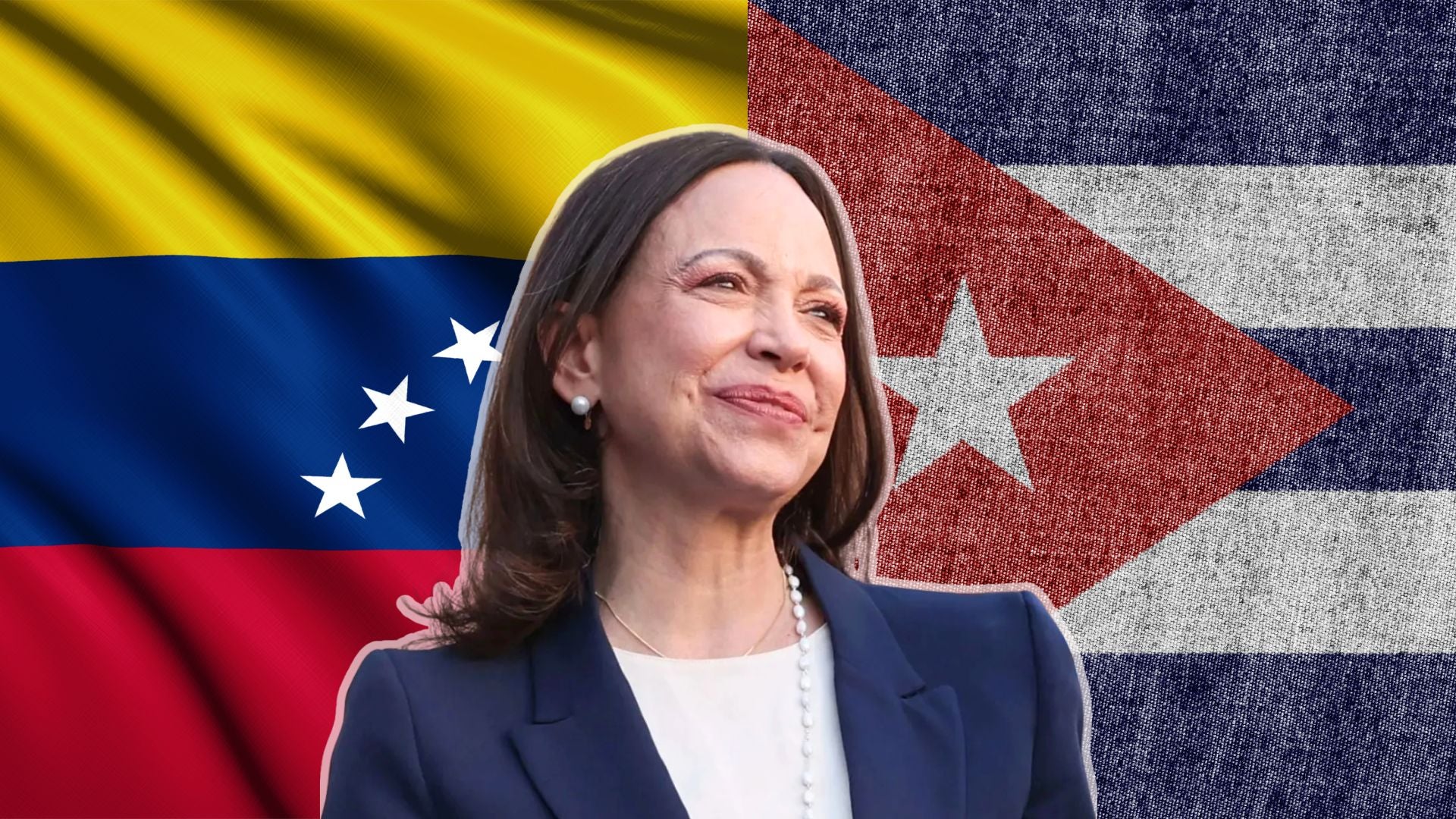 María Corina Machado y su mensaje a Cuba en el Día de su Independencia - Foto: EFE / Canva