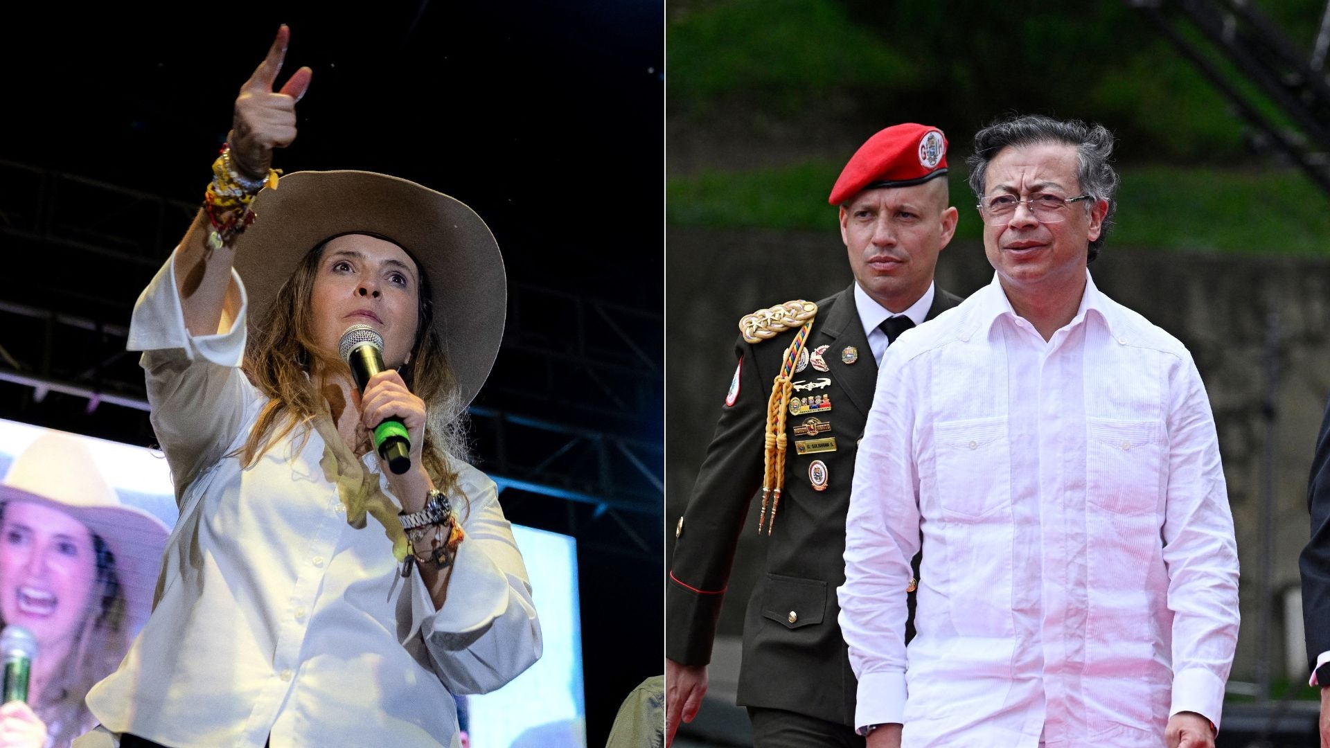 Paloma Valencia/ Gustavo Petro - Fotos AFP