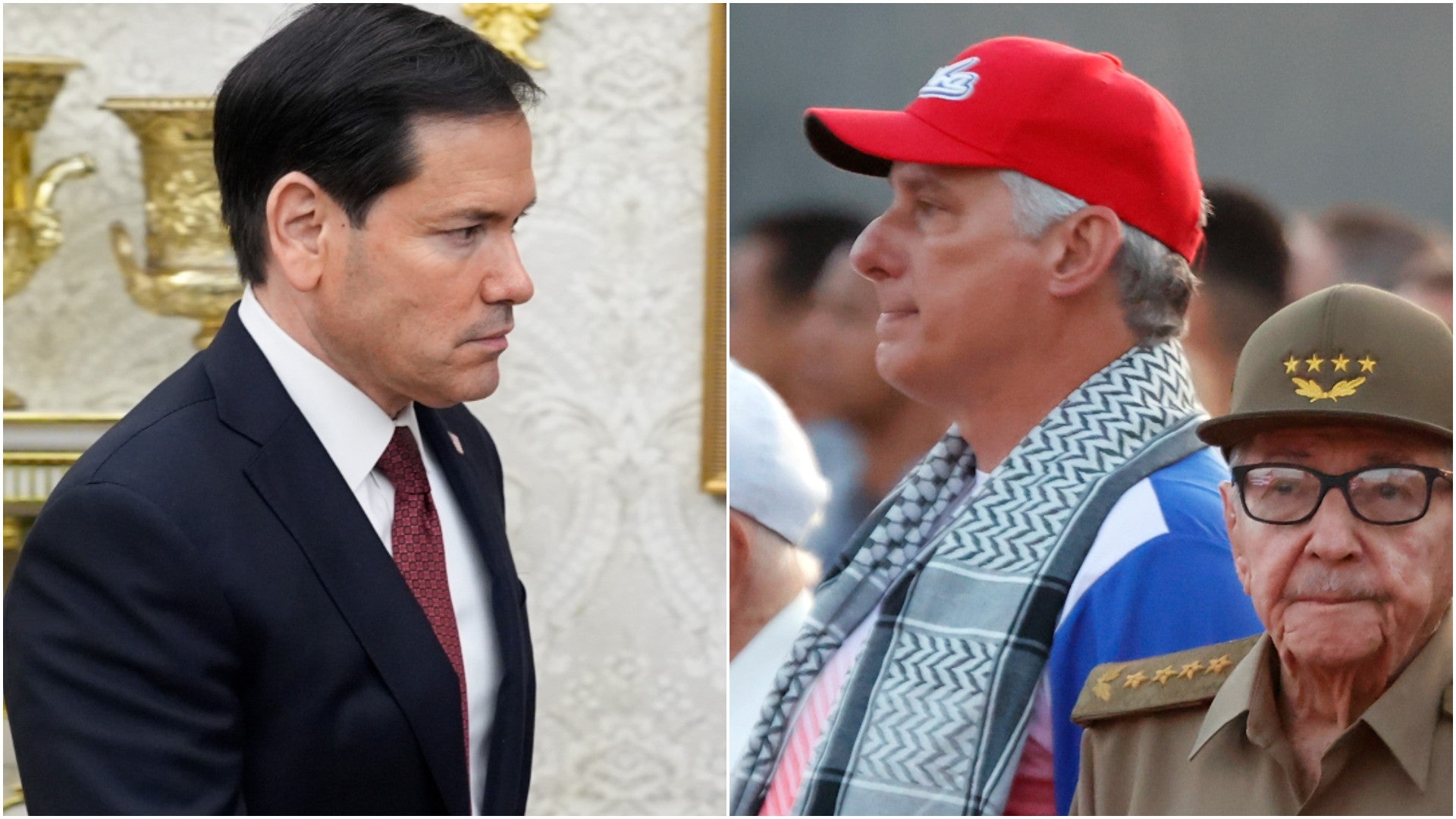 Marco Rubio, secretario de Estado de los Estados Unidos / Miguel Díaz-Canel y Raúl Castro, dictadores de Cuba - Fotos: EFE